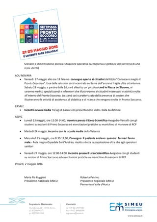 Scenario e dimostrazione pratica (situazione operativa /accoglienza e gestione del percorso di uno
o più utenti)
AOU NOVAR...