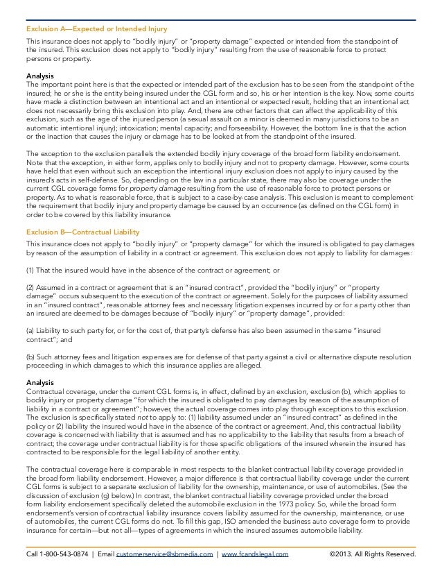 Coverage A Cgl Policy _ Guide to Commercial General Liability Insurance ...