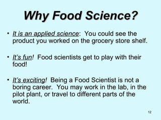 Exploring Careers and Opportunities in Food Science and Technology | PPT