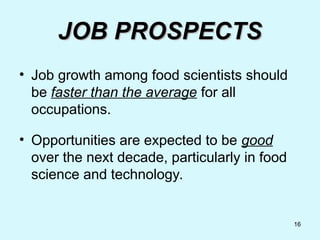 Exploring Careers and Opportunities in Food Science and Technology | PPT