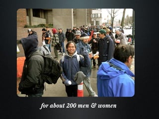 for about 200 men & women  
