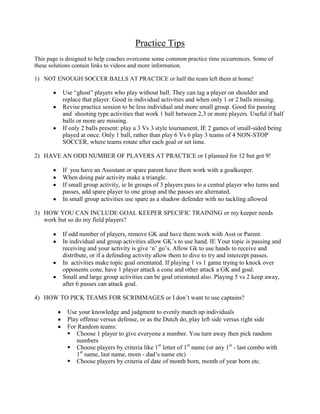 Never bounce when you stretchAnkles and Knees<br />Hands on knees; knees bent; rotate in a circle in one direction 5 times; repeat in the opposite direction.<br />Hips<br />Stand straight; hands on hips; rotate hips in exaggerated fashion in a circle in one direction 5 times; repeat in opposite direction.<br />Torso<br />Stand straight; lock hands in front of body; bring hands forward so they touch the chest; use arms to twist body in one direction; repeat in opposite direction.<br />Lunge/Calf Stretch<br />Stand straight up and extend (lunge) the right foot as far as possible. The toes of both feet need to be pointed forward. Bend right knee slightly while keeping the trunk upright. The left foot must stay on the ground. Make sure knees do not bend beyond toes. Repeat with the left foot.<br />Toe Touch/Hamstrings<br />Stand straight up with feet shoulder width apart. Bend forward and touch toes.<br />Stand straight with feet double shoulder width apart. Bend forward and touch the ground between the legs.<br />Stand straight up with feet double shoulder width apart and toes of both feet pointed forward. Bend to the right and try to touch the right foot with both hands. Straighten up. Repeat for left side. <br />Butterfly/Groin Stretch<br />Sit on the ground and place bottom of feet together. Use elbows to push knees to the ground. <br />Quad Stretch<br />Stand straight up with feet shoulder width apart. Bend left foot backwards at knee and grasp with right hand. Pull up. Repeat with left leg. <br />Indoor Futsal Rules:<br />Facility <br />No soccer balls allowed to be used as a game ball. Futsal balls only. Futsal balls will be provided for all games by FCSL. <br />No kicking balls outside of court area. <br />No spitting. <br />Facilities that have bleechers, please have all people in attendance sit in the second row or higher.  This will rid the game of added stoppages.<br />Equipment <br />No outdoor cleats on courts (rubber turf shoes ok). Shin Guards must be worn by all players. <br />Teams <br />6 v 6: five field players & one goalie. Co-ed teams are allowed. <br />Fly-in subbing. As many players as you want, whenever you want. <br />Must enter at the half-line after substituted player has exited from the half-line. <br />Game Start <br />Games will try start on time.  Inclement weather, Bus delays may hinder the start of games <br />Referee has the power to change the length of the game depending on the type of delay.<br />Two 20 minute halves, 3 minute halftime. Running clock<br />Player Conduct <br />No pushing. <br />No tripping. <br />No slide tackling.<br /> No shoulder-charging. <br />No sliding (except for goalie inside penalty area). <br />No kicking a player or attempting to kick a player (hit the ball, not the player) <br />Play Action <br />No off-sides. <br />No Walls. <br />Ball is out when entire ball crosses entire line. Possession changes. <br />Kick-ins only. Defense must be 8 feet away and ball must be on the line. <br />Kick-ins, Kick-offs and goalie throw-ins are indirect. Goalie can score with his feet. <br />Corner kicks are direct. <br />No delay of game by defense on kick-ins or corners. <br />Kick-ins and corners must be taken within 5 seconds. <br />On kick-ins, if the ball does not enter the field, then the other team is awarded the ball. <br />Keeper <br />No goal kicks. Goalie throws the ball in always. Goalie has 5 seconds. <br />Goalie cannot punt the ball. <br />When playing back to the goalie, the keeper can only use their feet. <br />If subbing a goalie in the middle of a half, game plays on. No waiting. <br />Penalties <br />Fouls inside the penalty area are the discretion of referee. Direct kicks will result in a PK, with all players outside except goalie. <br />Fouls on the field, outside the penalty areas will be indirect. All walls are 8 feet back. <br />Yellow Card players must sit for two minutes on the bench with team substitution. <br />Hard fouls or two Yellow Cards equals a Red Card and immediate expulsion from court area with no team substitution. <br />1 Red Card equals immediate ban from next match. <br />2 Red Cards in one season will result in ban from remainder of season. Further action may be taken by FCSL. <br />If you hit the ceiling / basketball hoop, the ball is awarded to the other team and plays is restarted with the goalie.  <br />If the ball hits the ceiling / basketball hoop by mutual player contact, the referee will issue a drop ball at the half line. <br />Futsal Field of Play<br />Diagram of Out- of -Bounds Scenarios<br />