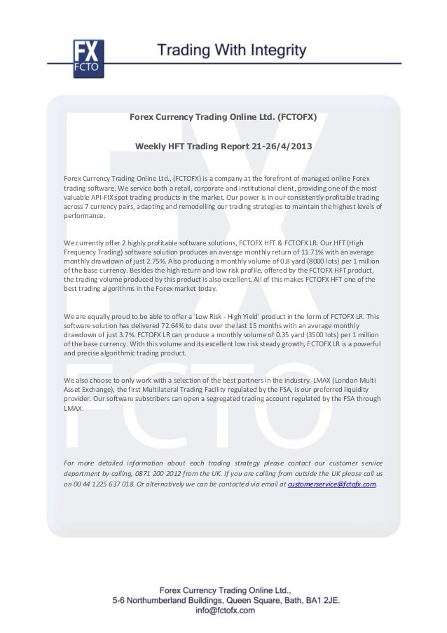 High frequency fx trading strategies