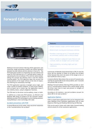 Forward Collision Warning - Technology