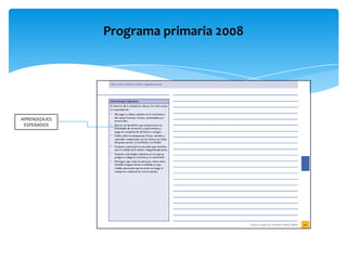Programa primaria 2008




APRENDIZAJES
 ESPERADOS
 