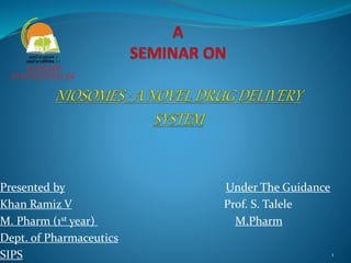 Presented by Under The Guidance
Khan Ramiz V Prof. S. Talele
M. Pharm (1st year) M.Pharm
Dept. of Pharmaceutics
SIPS 1
 