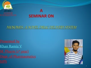 Presented by
Khan Ramiz V
M. Pharm (1st year)
Dept. of Pharmaceutics
SIPS
1
 