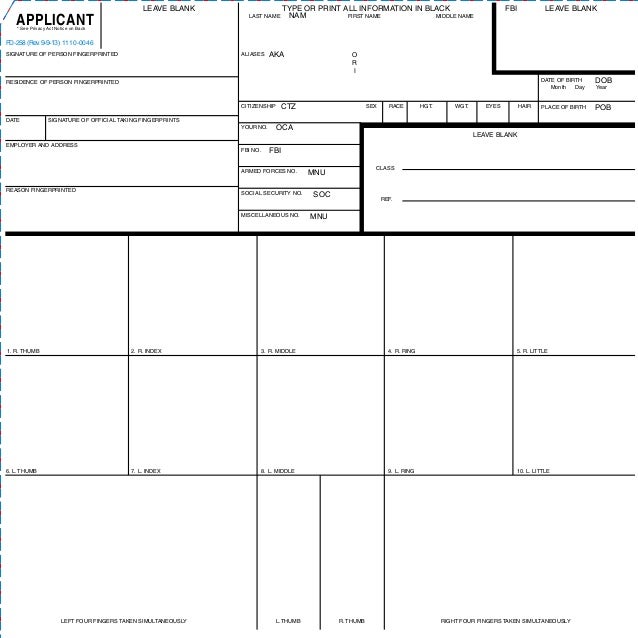 Fd 258 Form Fd 258 Form