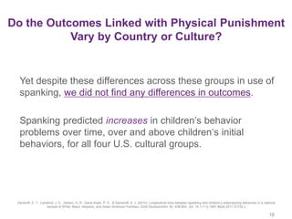 Do the Outcomes Linked with Physical Punishment
Vary by Country or Culture?
18
Yet despite these differences across these ...