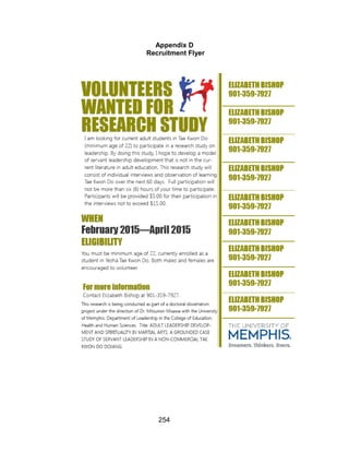 254
Appendix D
Recruitment Flyer
 