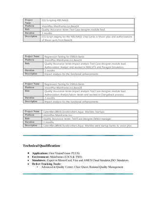 Vision Plus Mainframe Tutorial Resume | DOCX