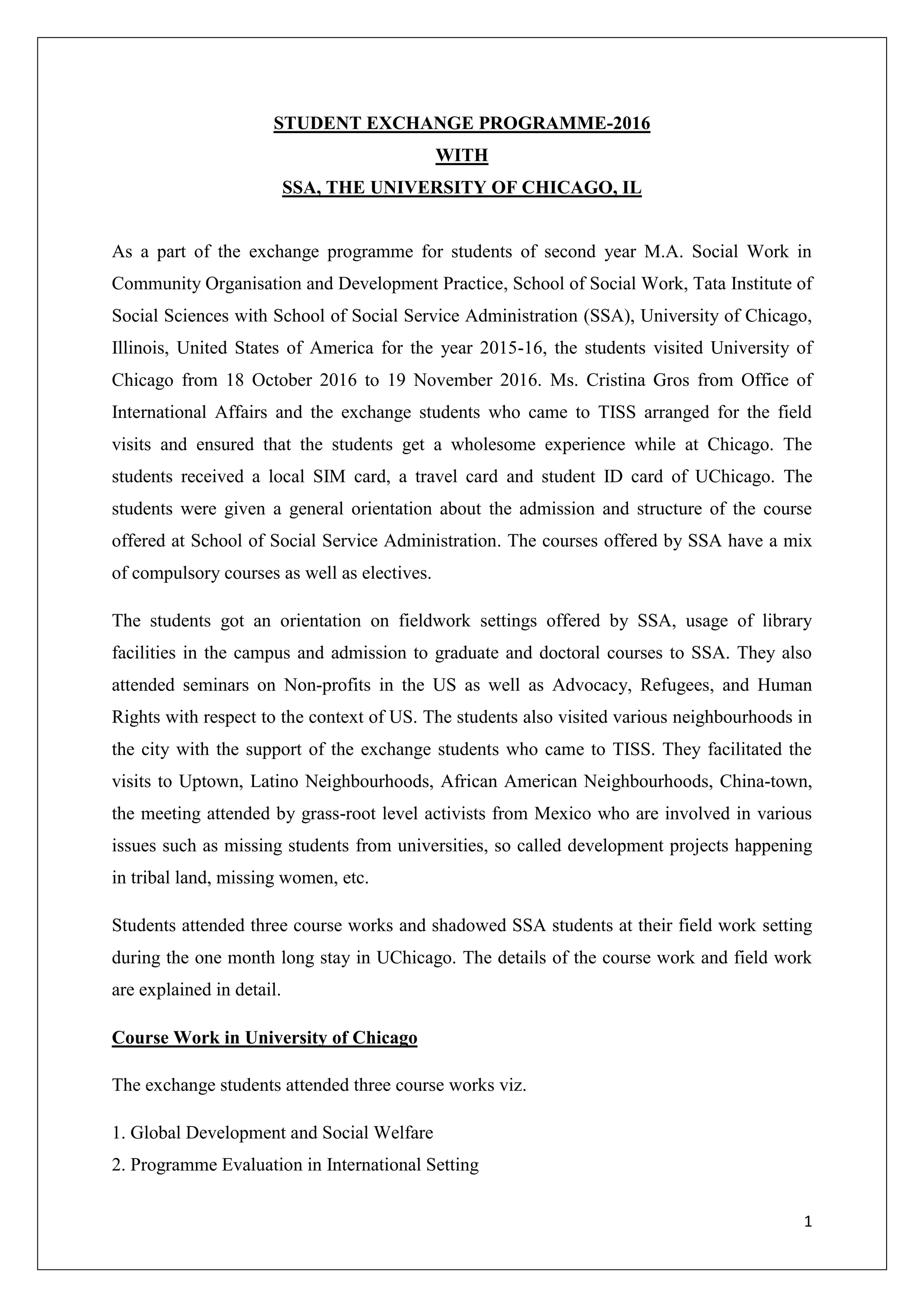 Uchicago2016 report PDF College Education Education