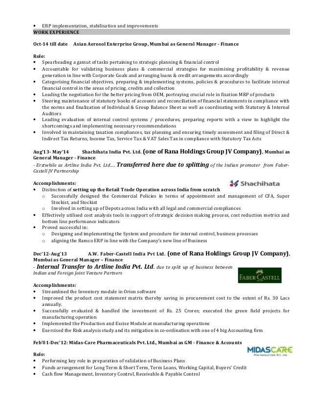erp implementation resumes