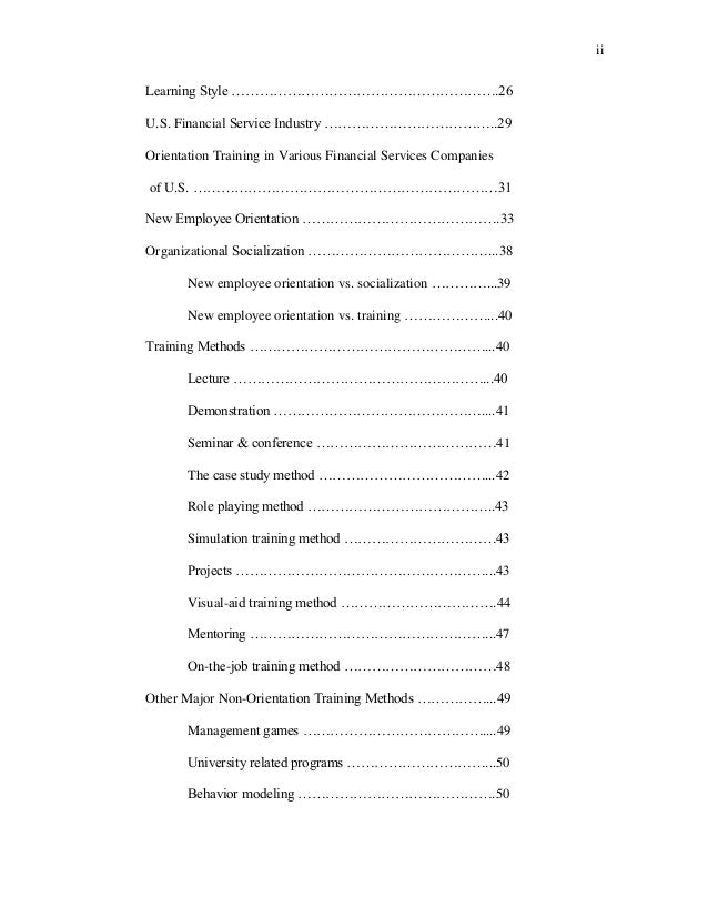 Thesis on in-service training