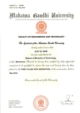 B-Tech degree cirtificate