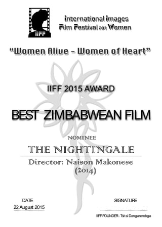 IIFF 2015 AWARD
 