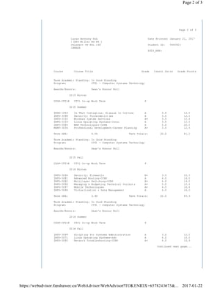 Vmcas Transcript Entry Example Transcript | PDF