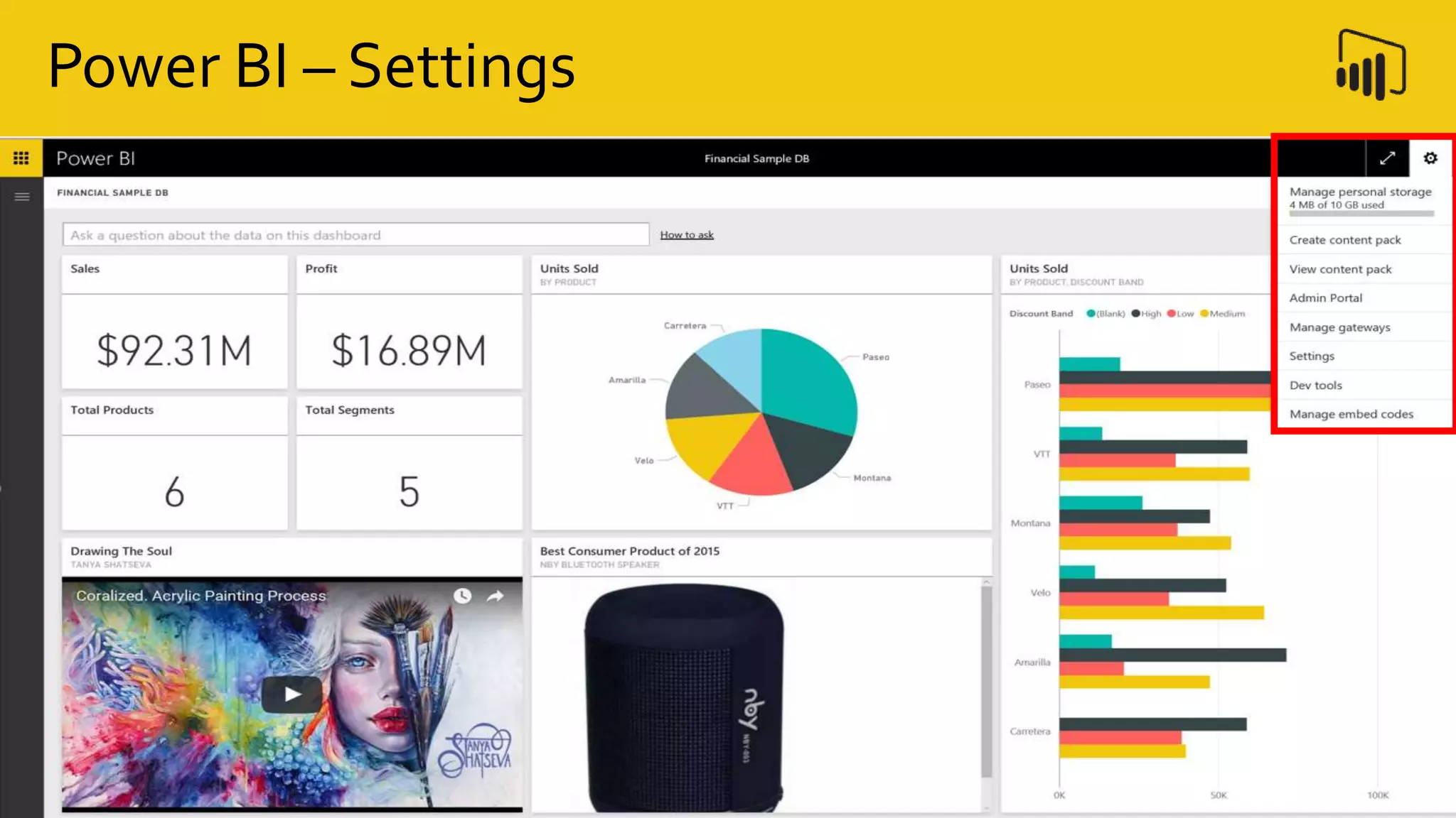 Power BI – Settings
 