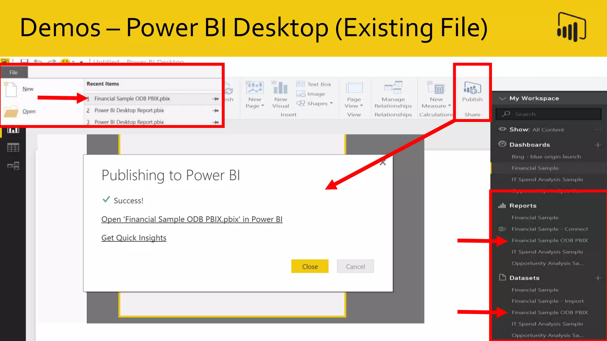 Demos – Power BI Desktop (Existing File)
 