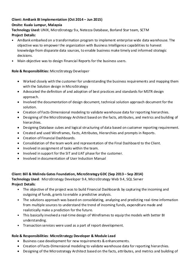 Microstrategy Resume - Talktomartyb Microstrategy Resume - Talktomartyb