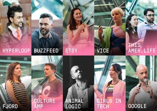 HYPERLOOP BUZZFEED ETSY VICE
THIS
AMER.LIFE
GOOGLE
GIRLS IN
TECH
CULTURE
AMP
ANIMAL
LOGICFJORD
 