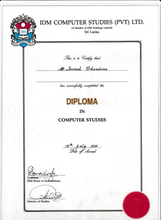 Diploma In Computer Studies-IDM.