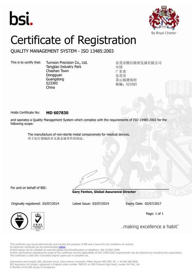 ISO13485 Certificate | PDF