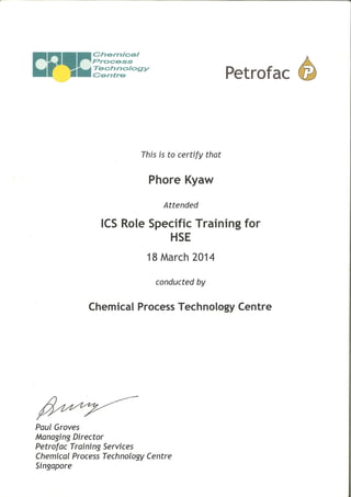 11. ICS Specific Role Training for HSE (Petrofac)