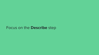 Focus on the Describe step
 