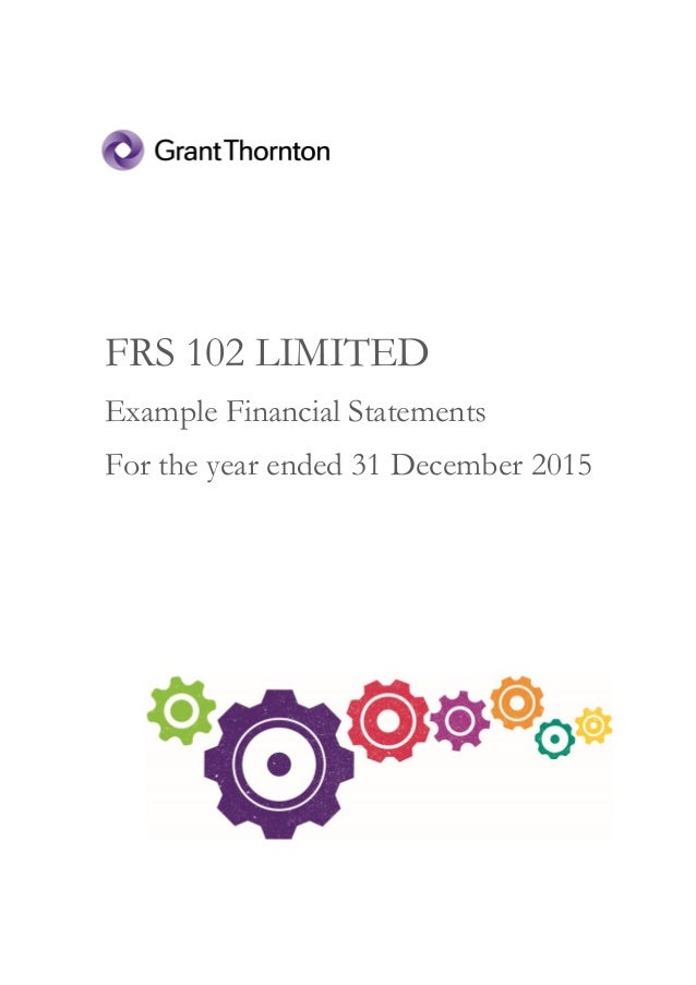 Frs 102 Limited Example Financial Statements