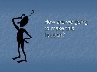 How are we going
to make this
happen?
 