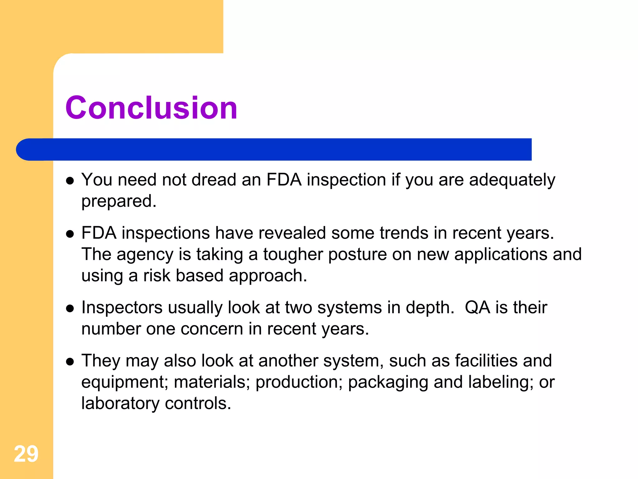 FDA PreApproval Inspection - Part 1 | PDF