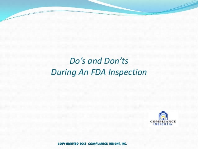 Image result for USFDA Regulatory Inspection Doâs and Dontâs