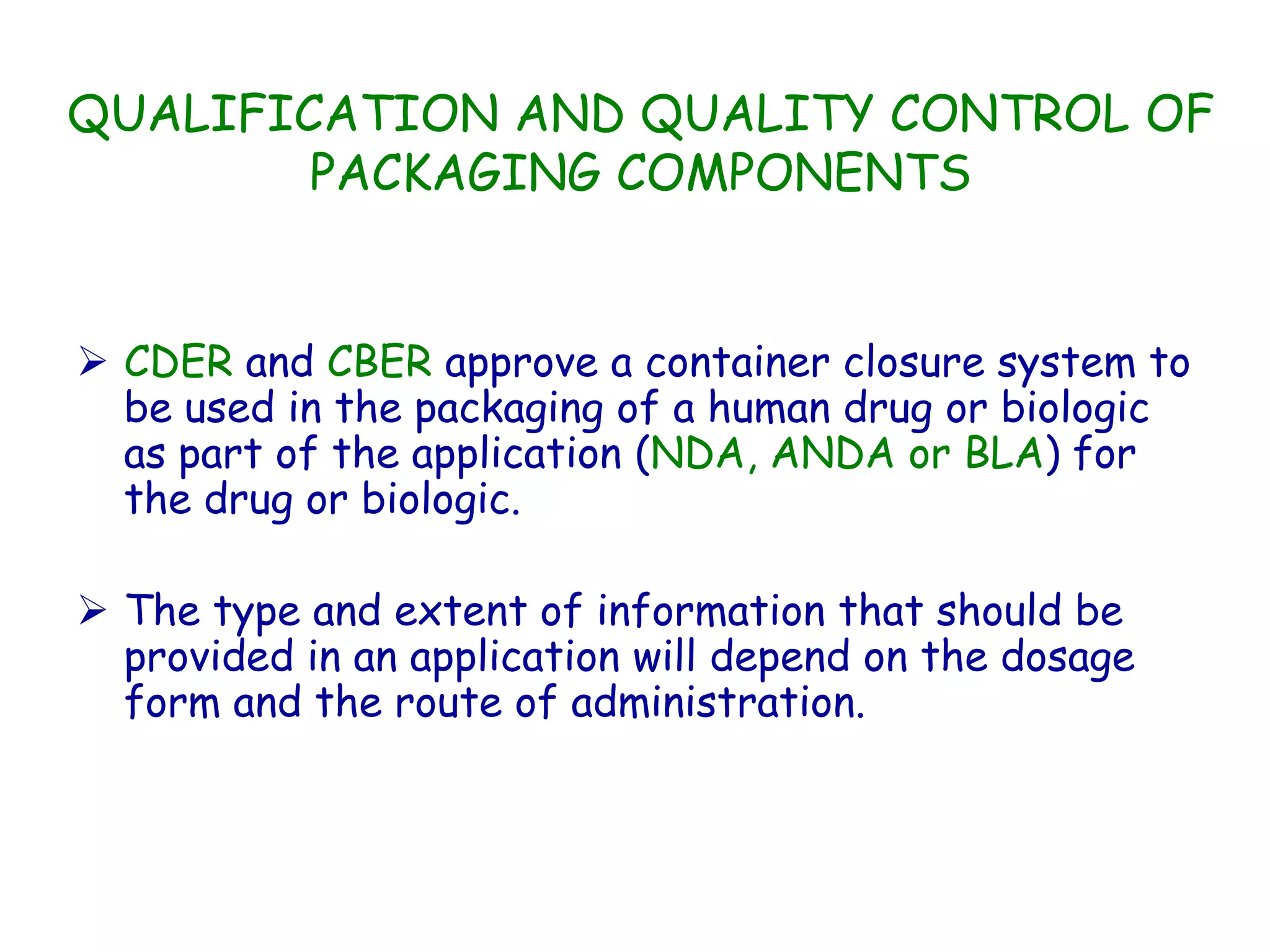 FDA container closure system & drug stability saurav anand 23 iip | PPSX