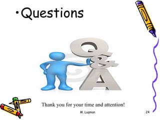 M. Luqman 24
•Questions
Thank you for your time and attention!
 