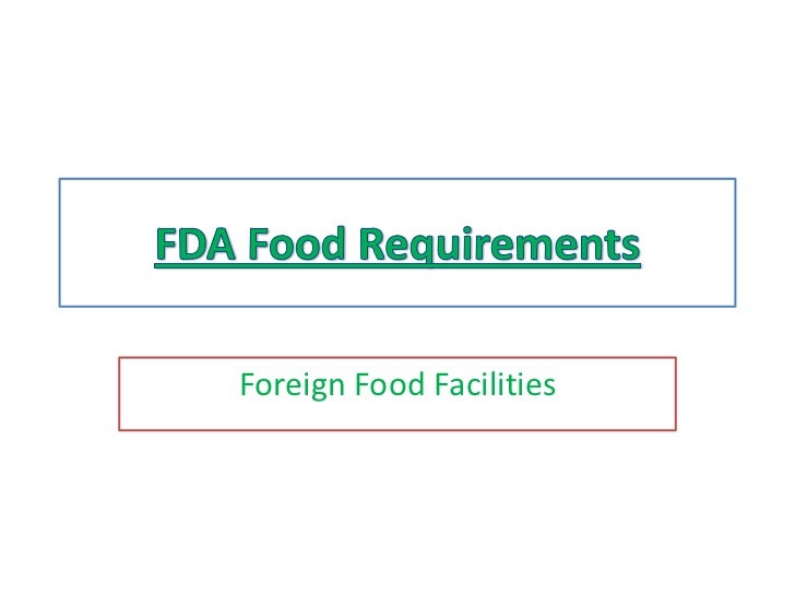 Fda food requirements