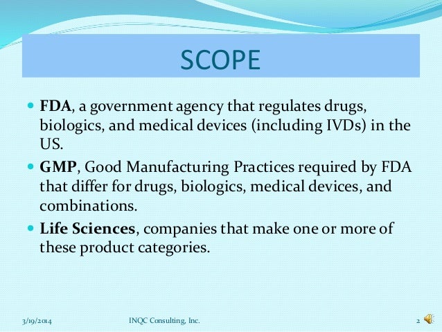 Fda gmp compliance for the Life Science Industry