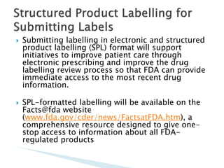 Fda structured product labels