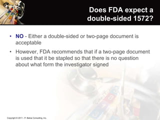 Compliance with the FDA Guidances on Investigator Responsibilities and ...