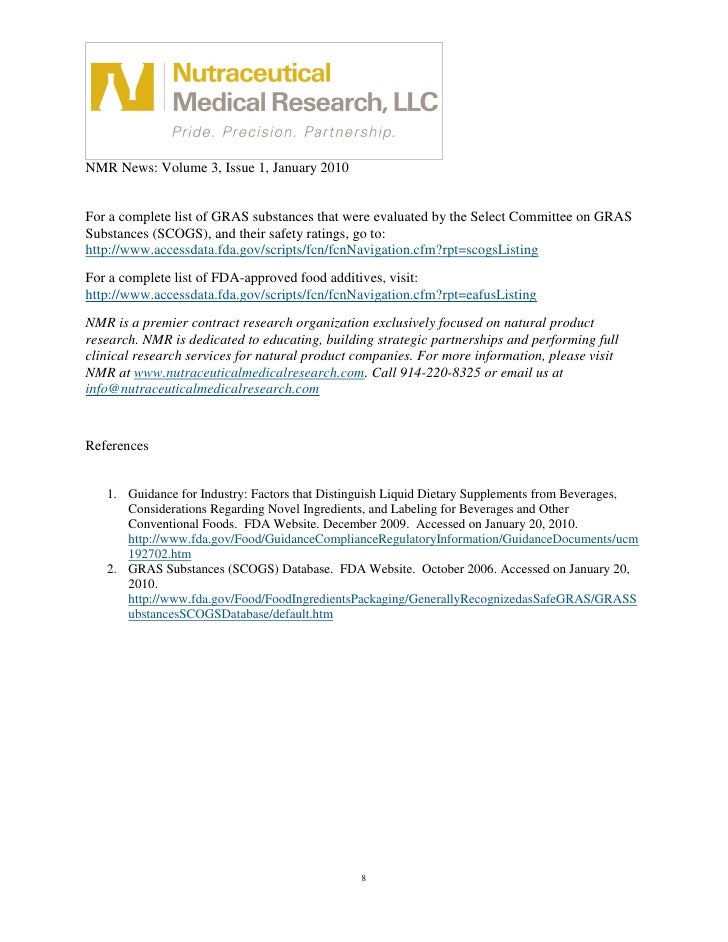 FDA Guidance On Liquid Dietary Supplements Vs. Beverages Commentary J…