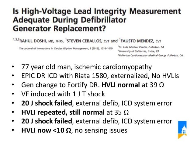 ICD System High Voltage Component Failure (Presented to FDA)