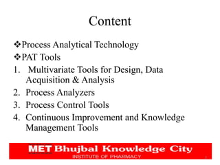 Fda initiative on process analytical technology | PPTX
