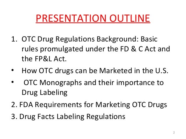 FDA Regulations for Marketing OTC Drugs in the U.S