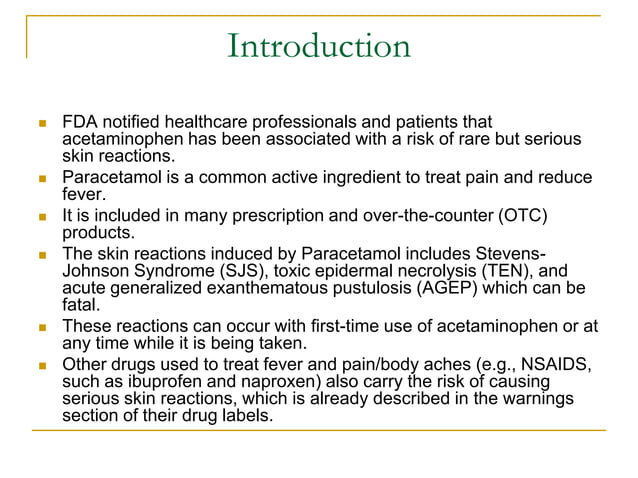 Acetaminophen Skin Rash FDA's advice on_acetaminophen_(paracetamol)_associated serious skin ...