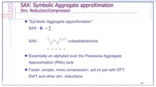 Statistics: Unlocking the Power of Data Lock5 44
SAX: Symbolic Aggregate approXimation
Dim. Reduction/Compression
“Symboli...