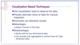 Statistics: Unlocking the Power of Data Lock5
Visualization Based Techniques
Use visualization tools to observe the data
P...