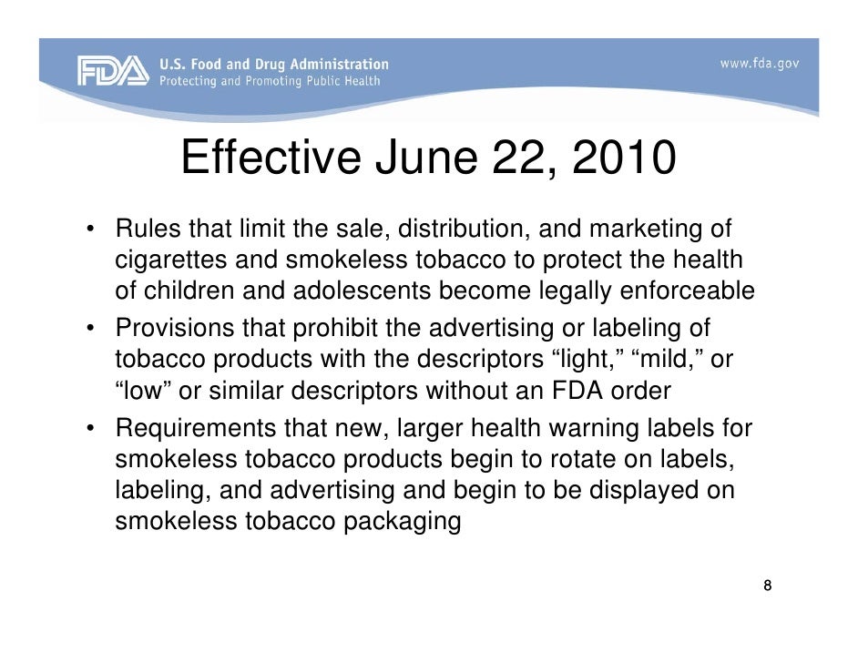 FDA Tobacco Slide Presentation