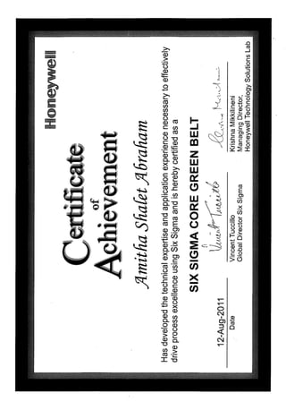 Six Sigma Certificate