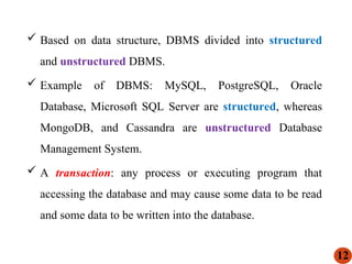 Db Unstructured Example Fundamentals of Database System(CoSc2041) - Chapter 1.ppt