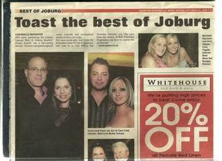 Best of JHB Award - Sandton Chronicle 23 October 2009